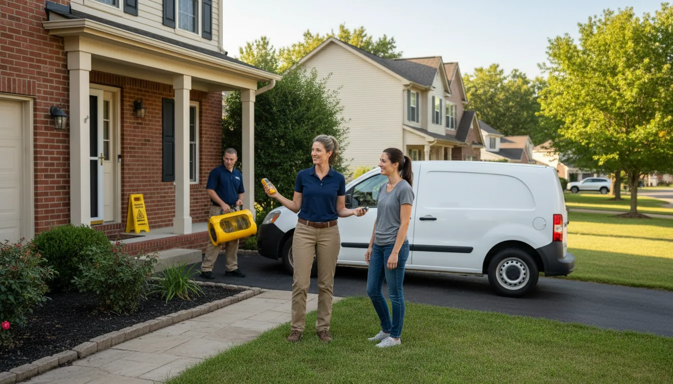 Residential water damage restoration in Ophiem, IL